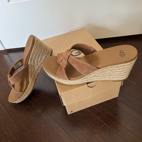 UGG Women's Brown Wedge Sandals - Picture 2 of 4